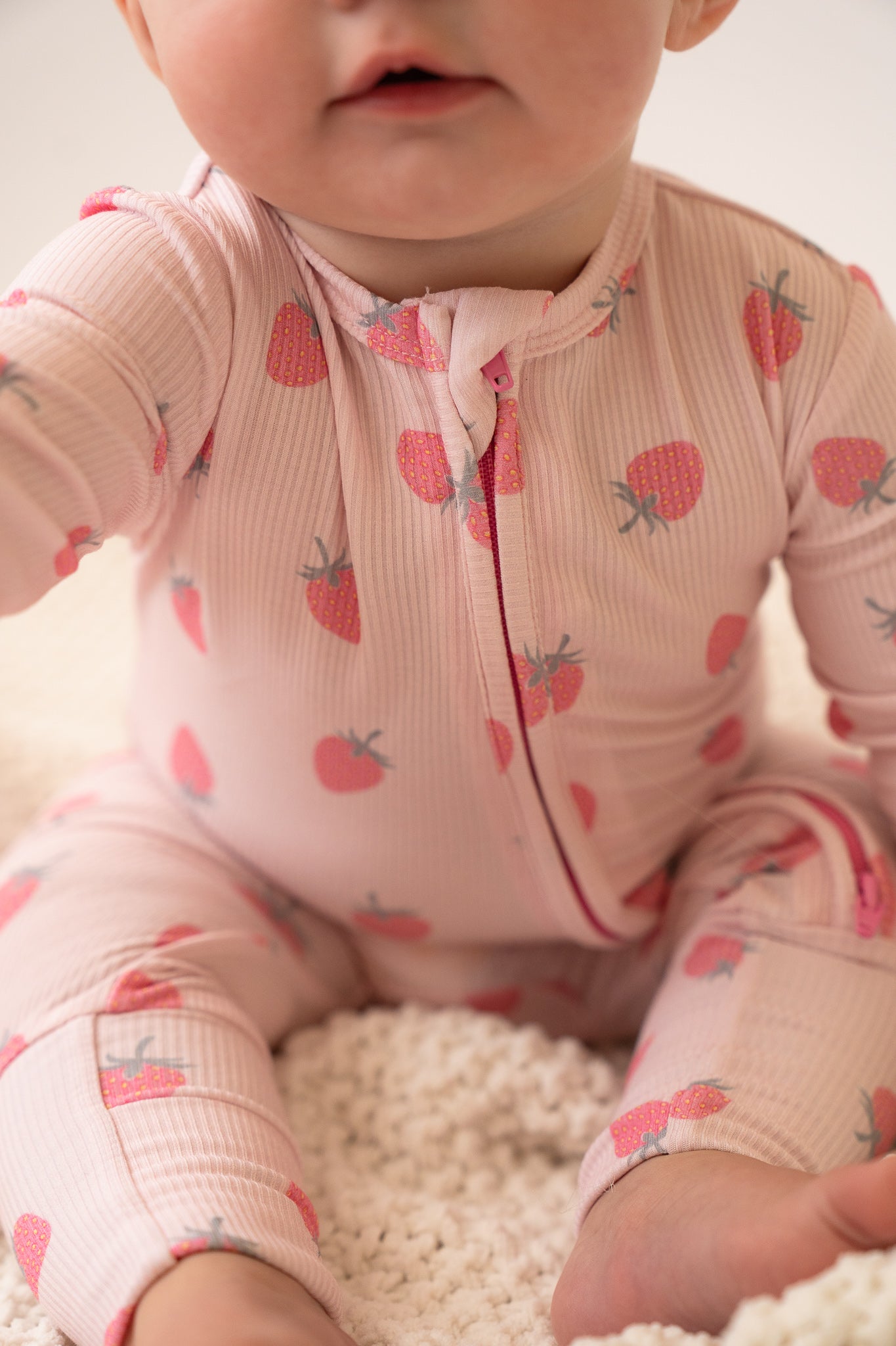 Strawberry | Bamboo Zip Romper