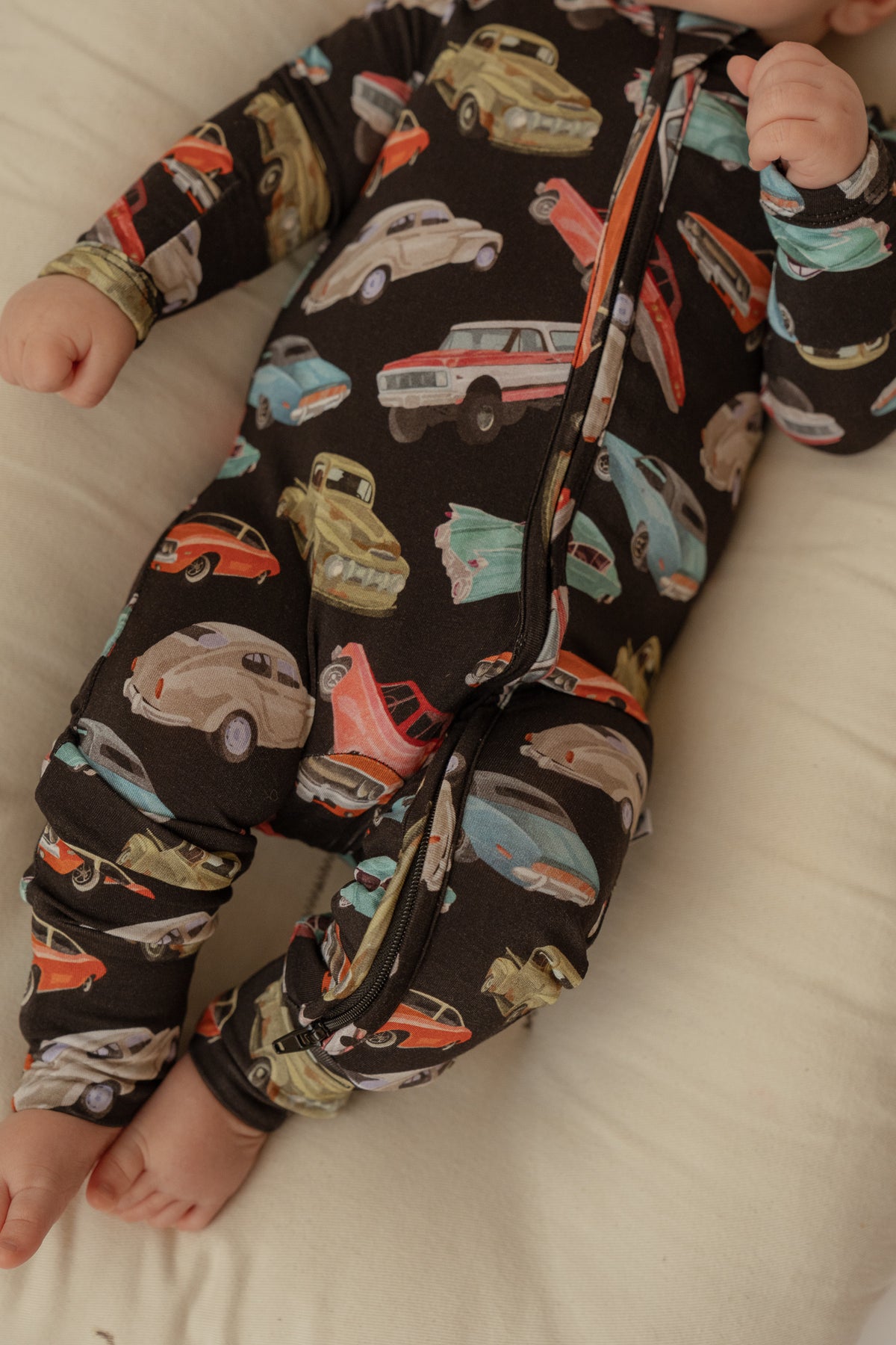Vintage Cars | Bamboo Zip Romper