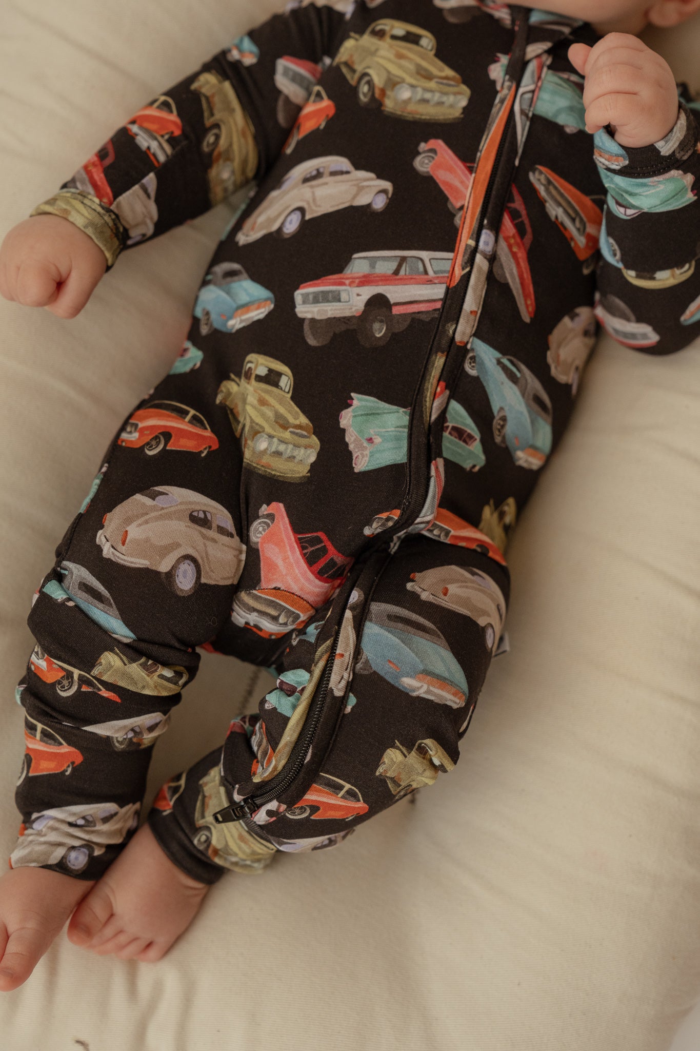 Vintage Cars | Bamboo Zip Romper