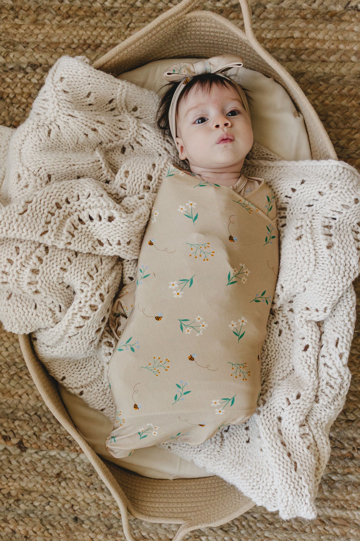 Bee Swaddle/Beanie Set