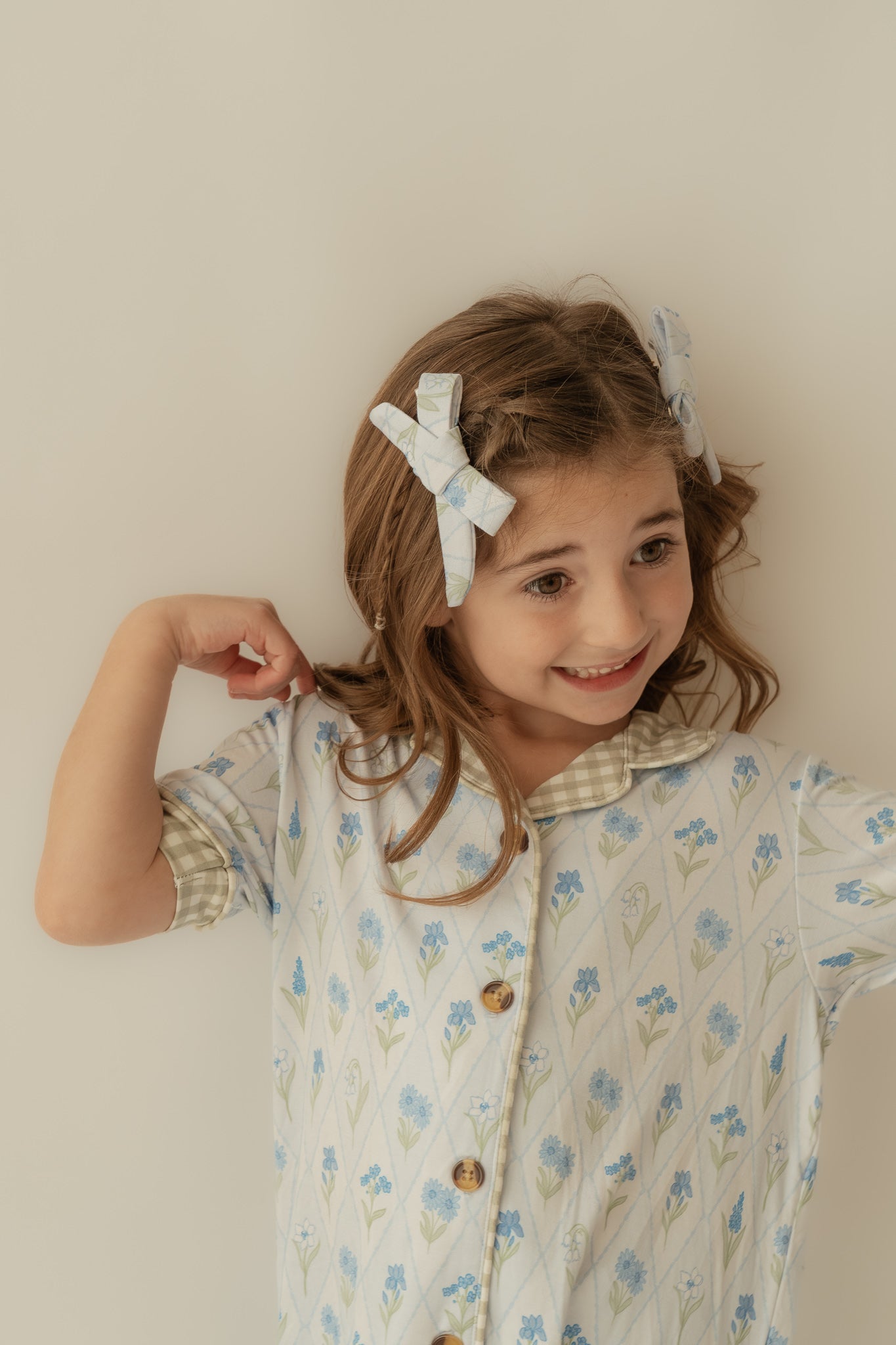 Dainty Floral | Bamboo Clip Bow