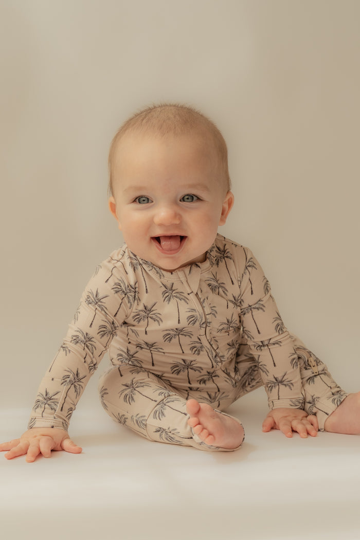 Palm Tree | Bamboo Zip Romper
