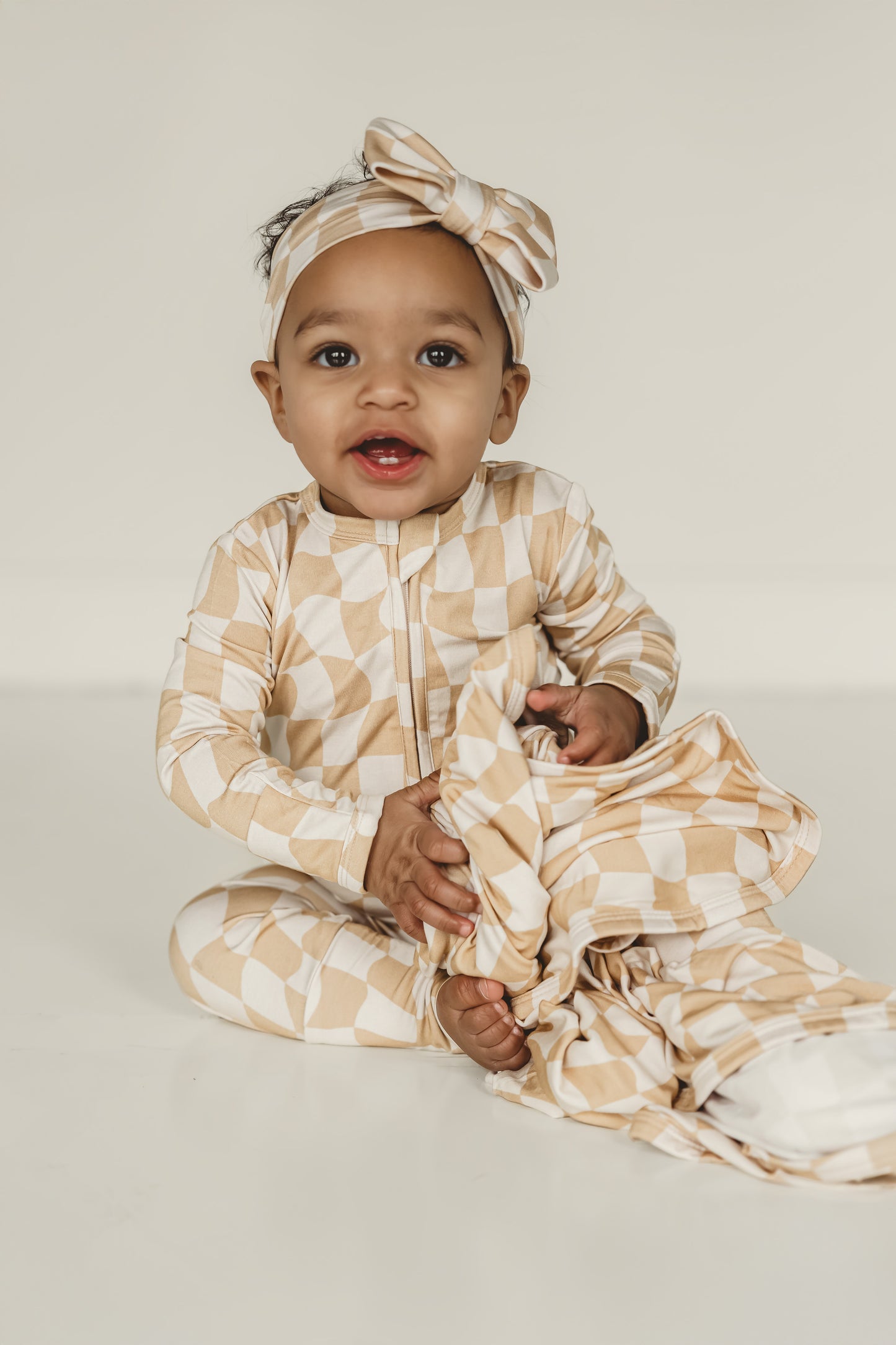 Checkerboard | Bamboo Zip Romper
