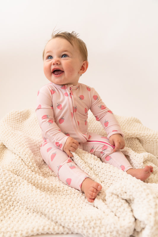 Strawberry | Bamboo Zip Romper