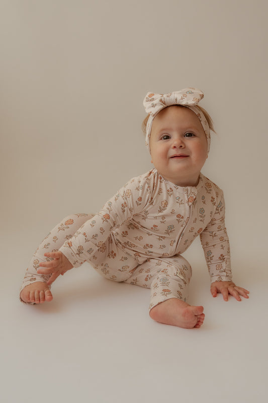 Vintage Floral | Bamboo Zip Romper