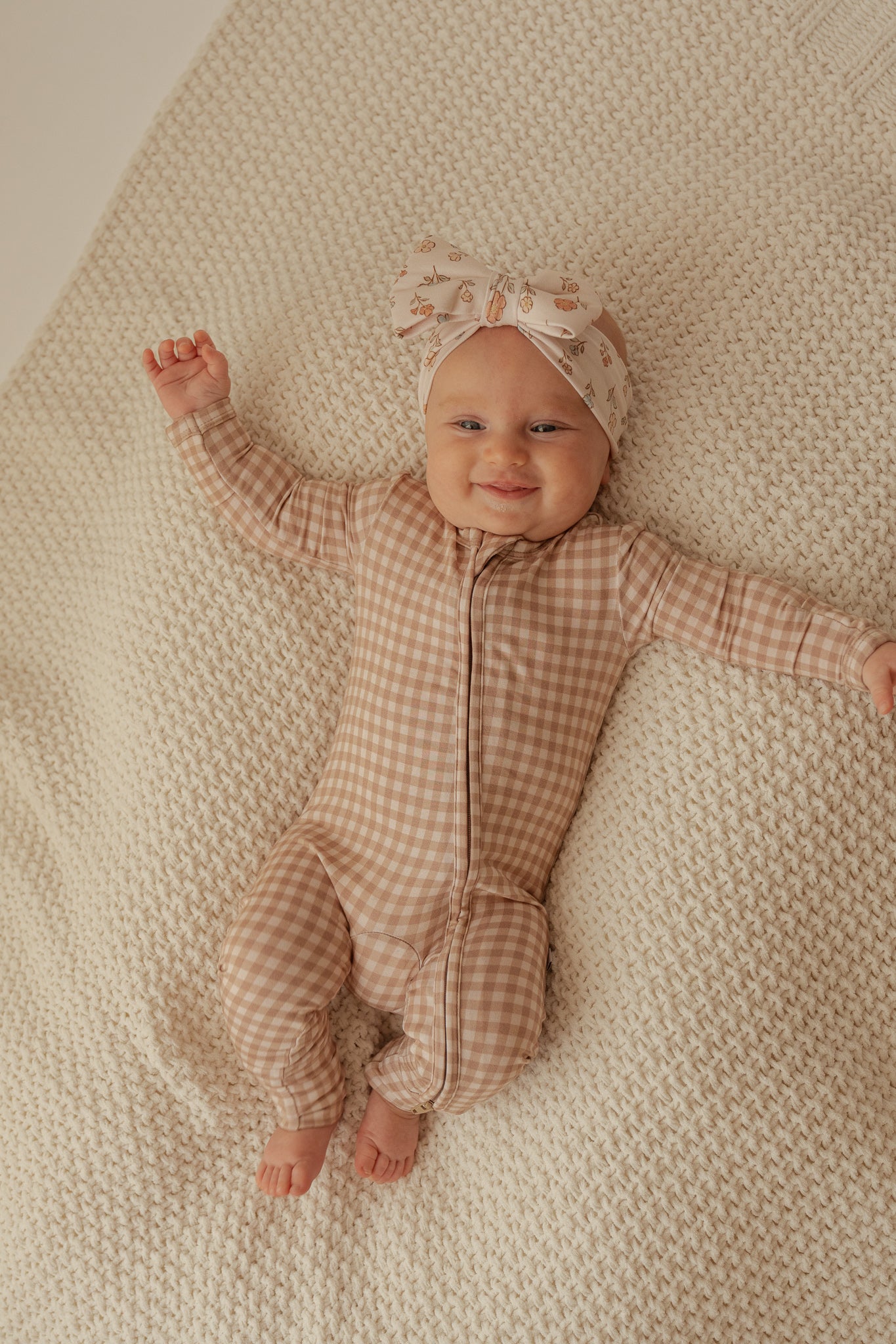 Gingham | Bamboo Zip Romper