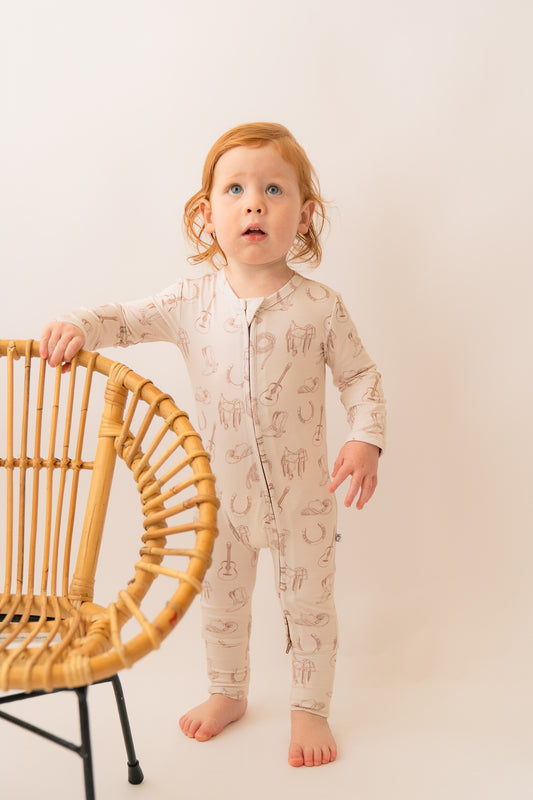 Western | Bamboo Zip Romper