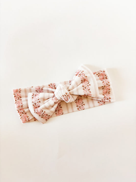 Pink Floral | Headband Bow