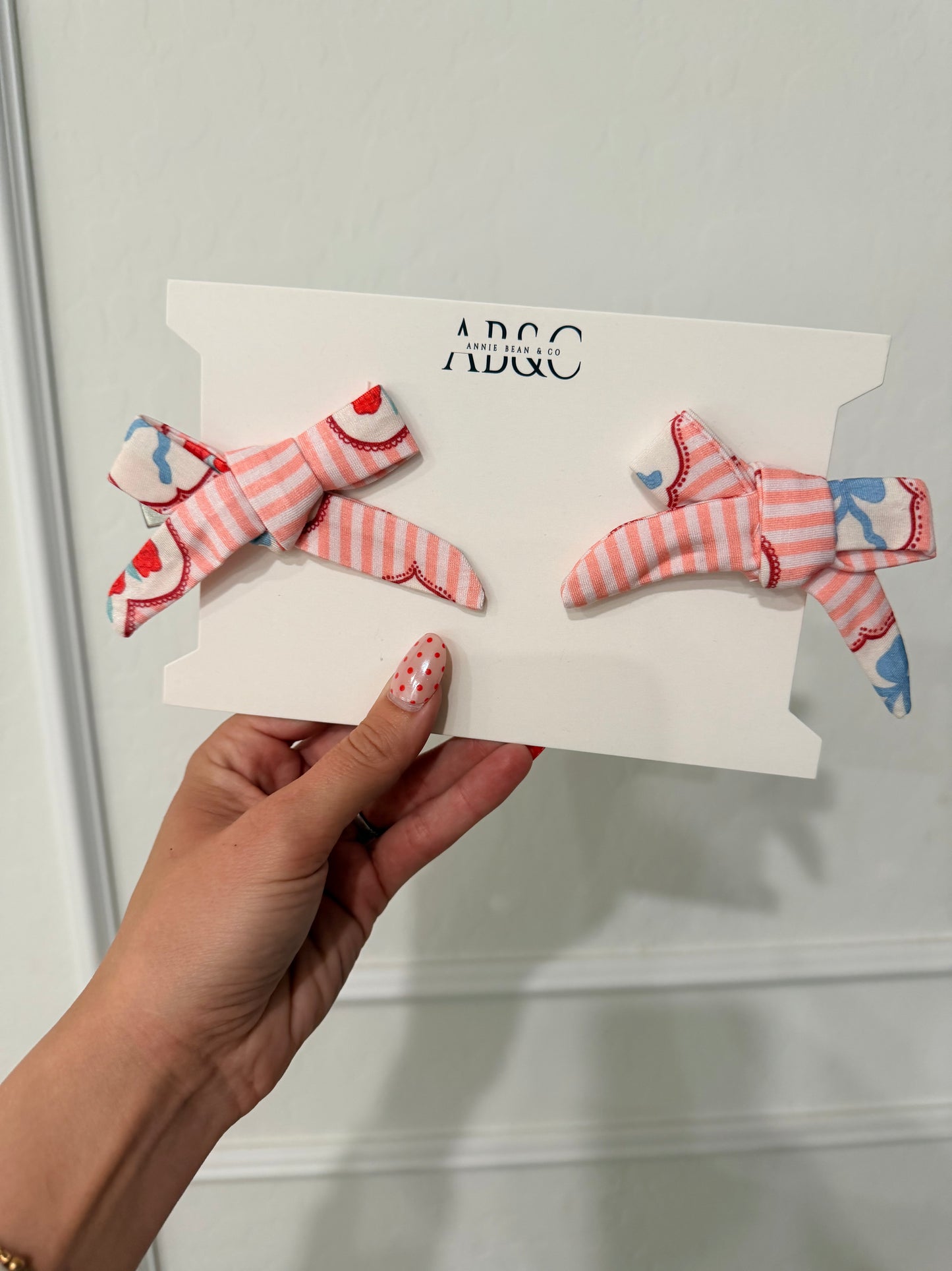 Rose & Bow Valentine | Bamboo Clip Bow