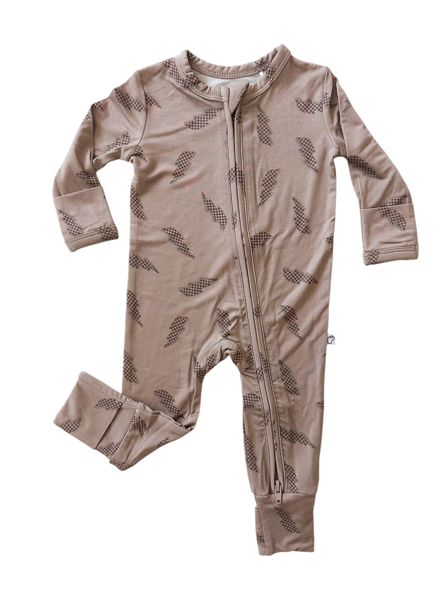 Checkered Lightning Bolt | Bamboo Zip Romper