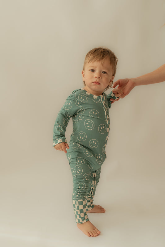 Smiley | Bamboo Zip Romper
