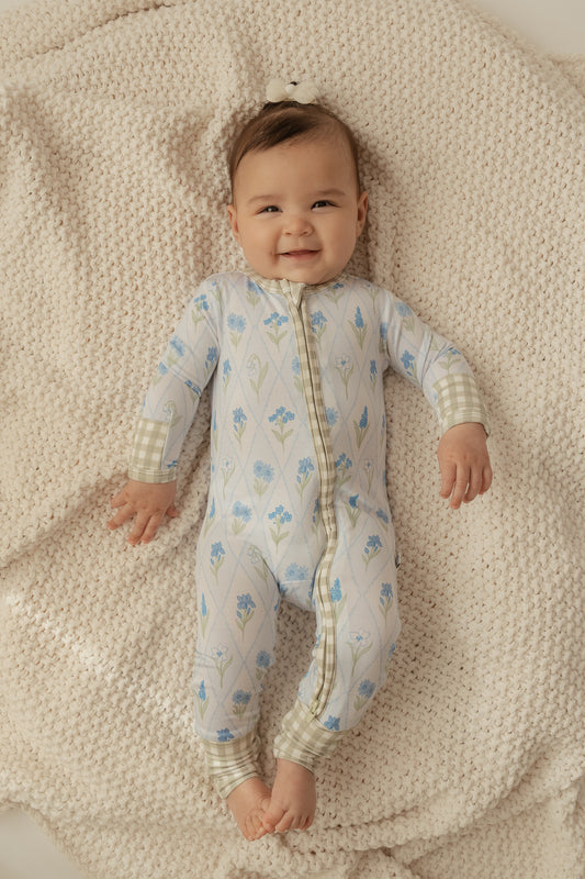 Dainty Floral | Bamboo Zip Romper