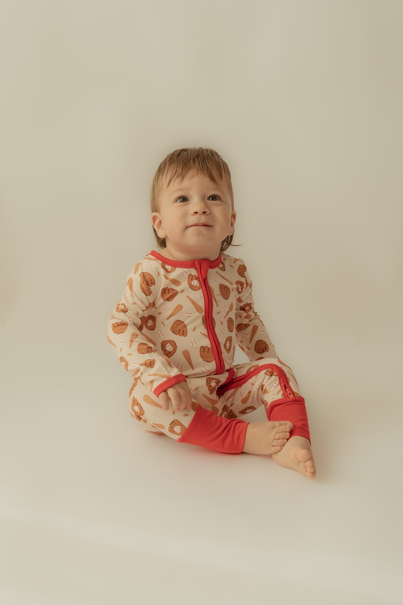 Baseball | Bamboo Zip Romper