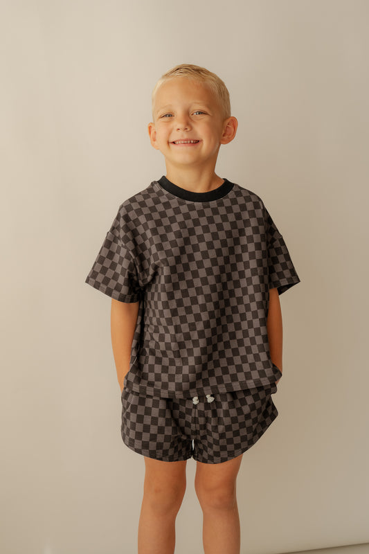 Checkered | Terry Bamboo Short Set
