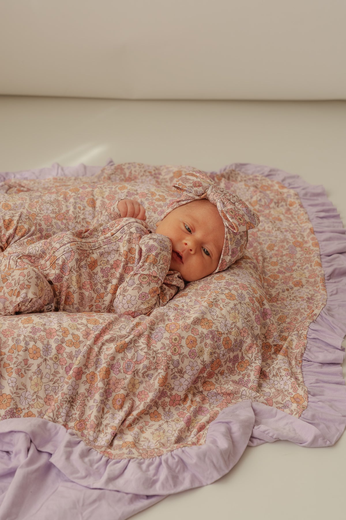 Lavender Flower Garden  | Bamboo Ruffle Blanket