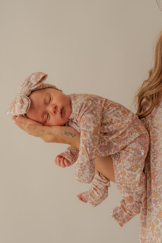 Lavender Floral Garden | Bamboo Zip Romper