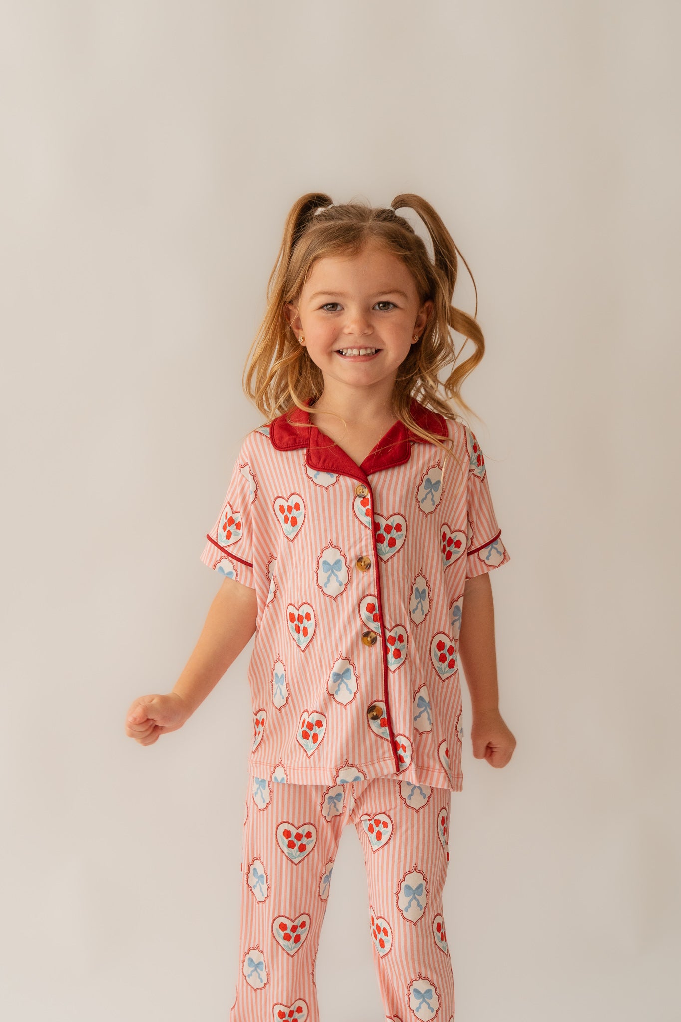 Rose & Bow Valentine| Flare Bamboo Two Piece Pajama Set
