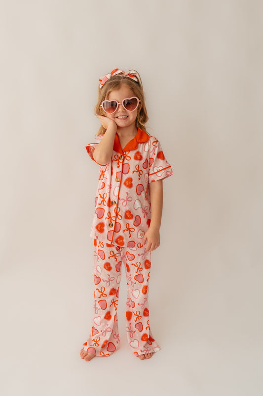Bow's & Heart's Valentine| Flare Bamboo Two Piece Pajama