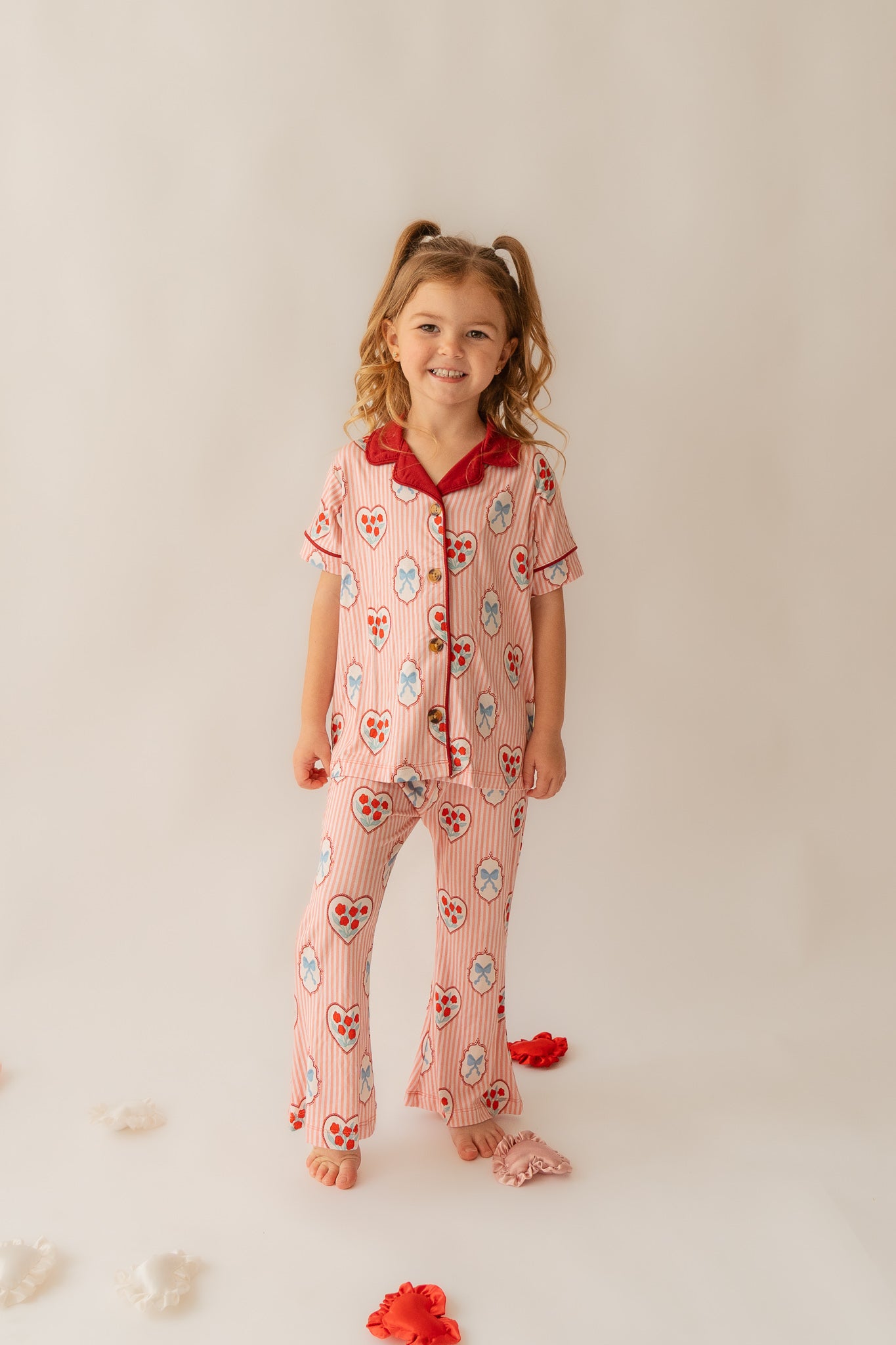 Rose & Bow Valentine| Flare Bamboo Two Piece Pajama Set