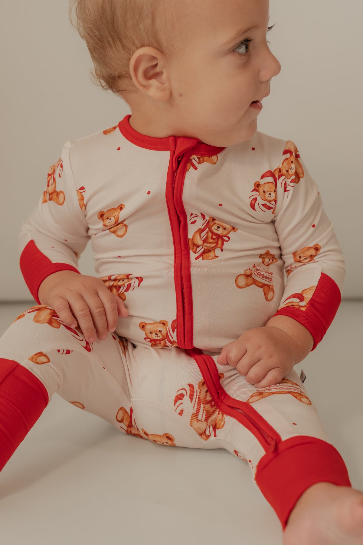 Christmas Teddy | Bamboo Zip Romper