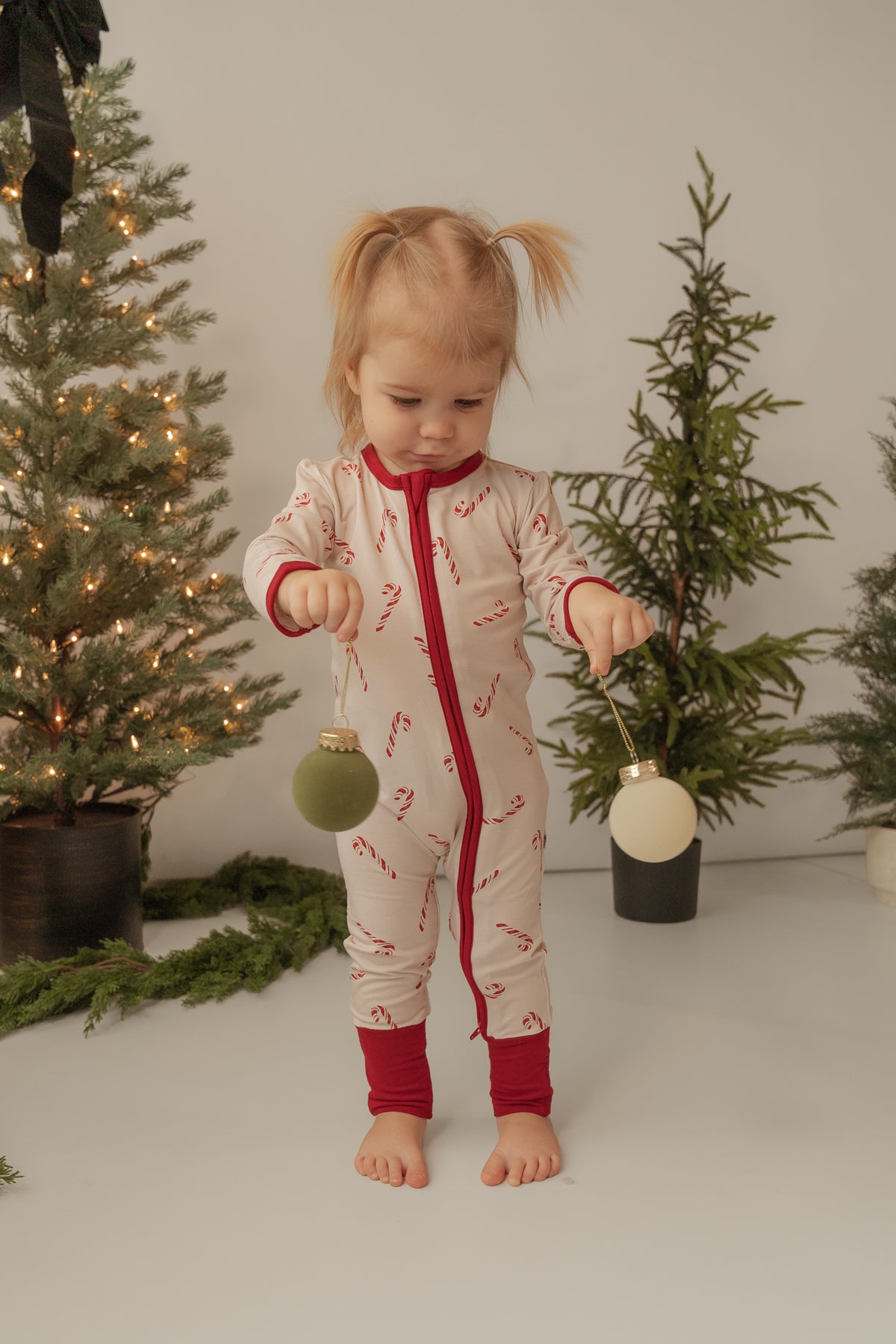 Candy Cane | Bamboo Zip Romper