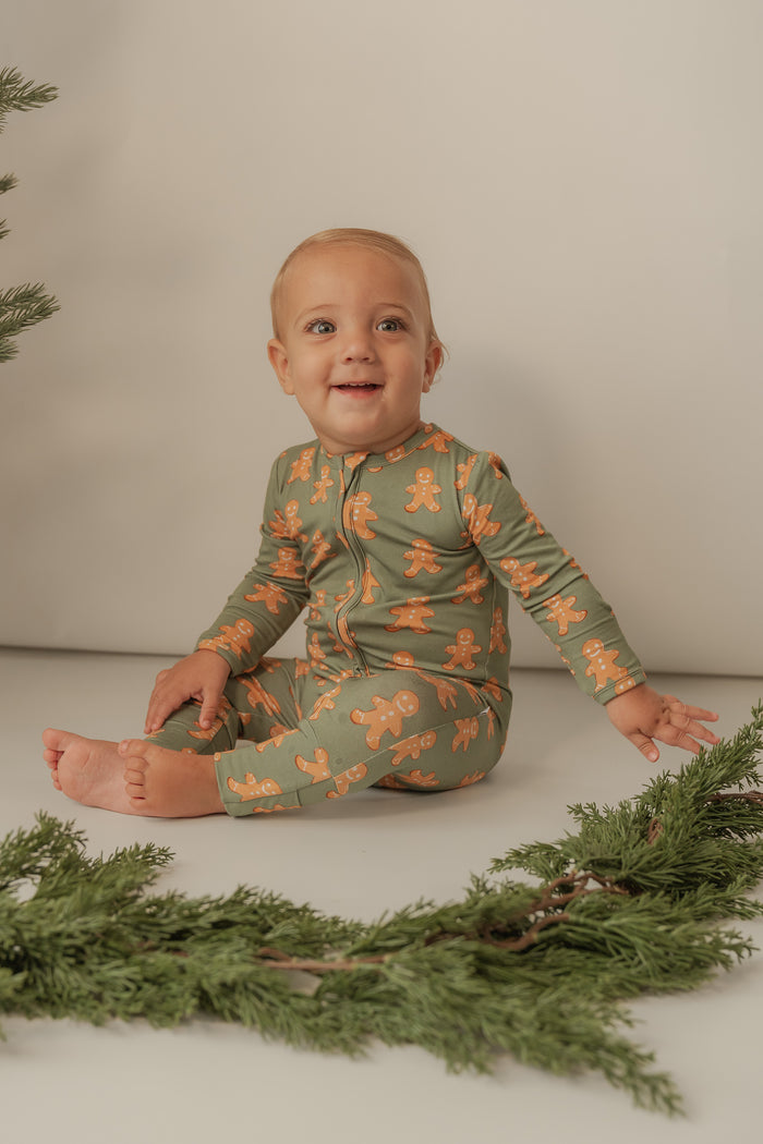 Gingerbread Christmas | Bamboo Zip Romper