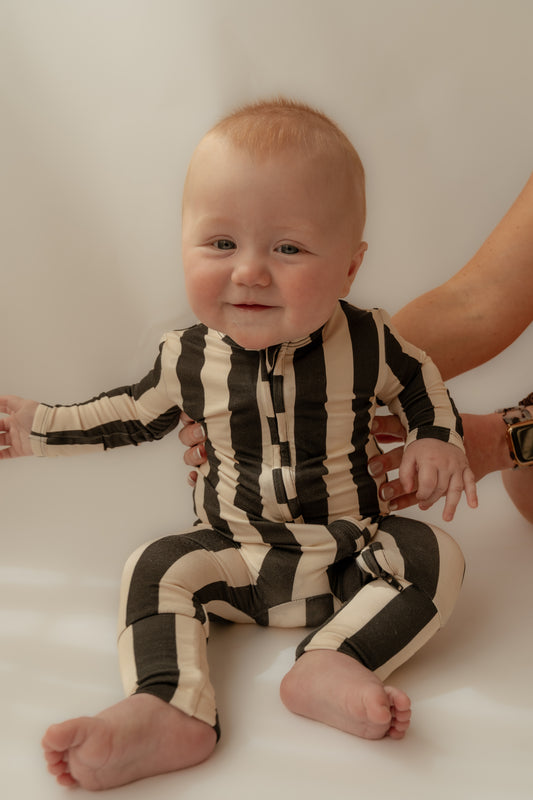 Stripes | Bamboo Zip Romper