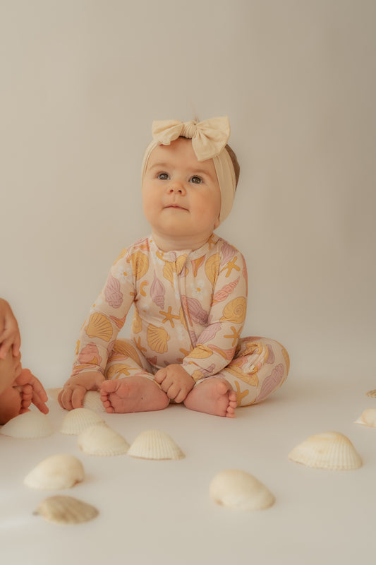 Seashell Sweetie | Bamboo Zip Romper