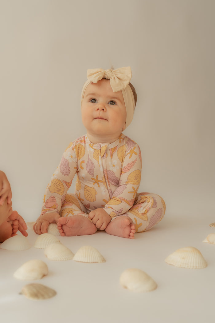 Seashell Sweetie | Bamboo Zip Romper