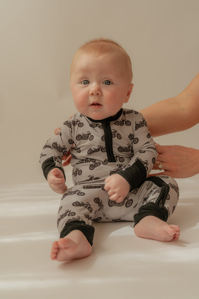 Motorcycle | Bamboo Zip Romper