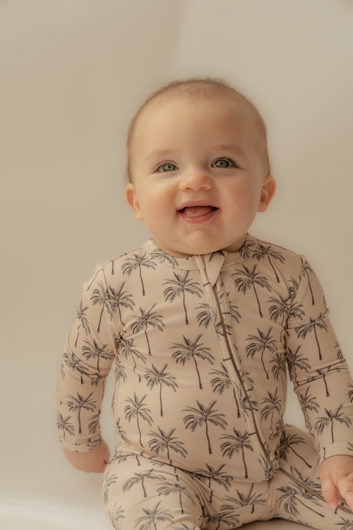 Palm Tree | Bamboo Zip Romper