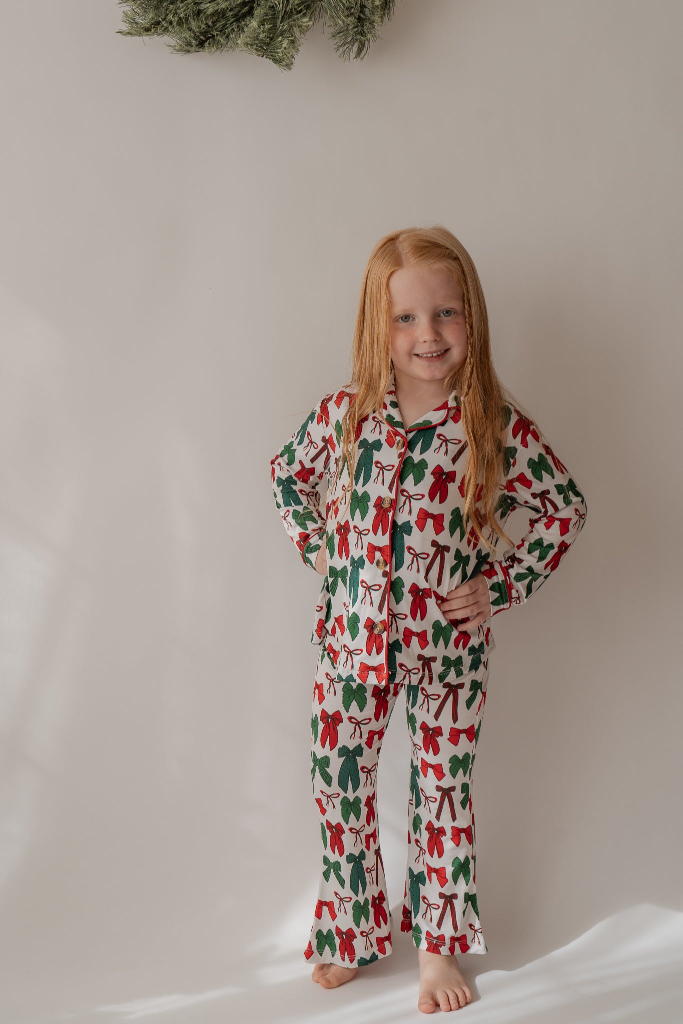 Christmas Bow's | Flare Bamboo Two Piece Pajama