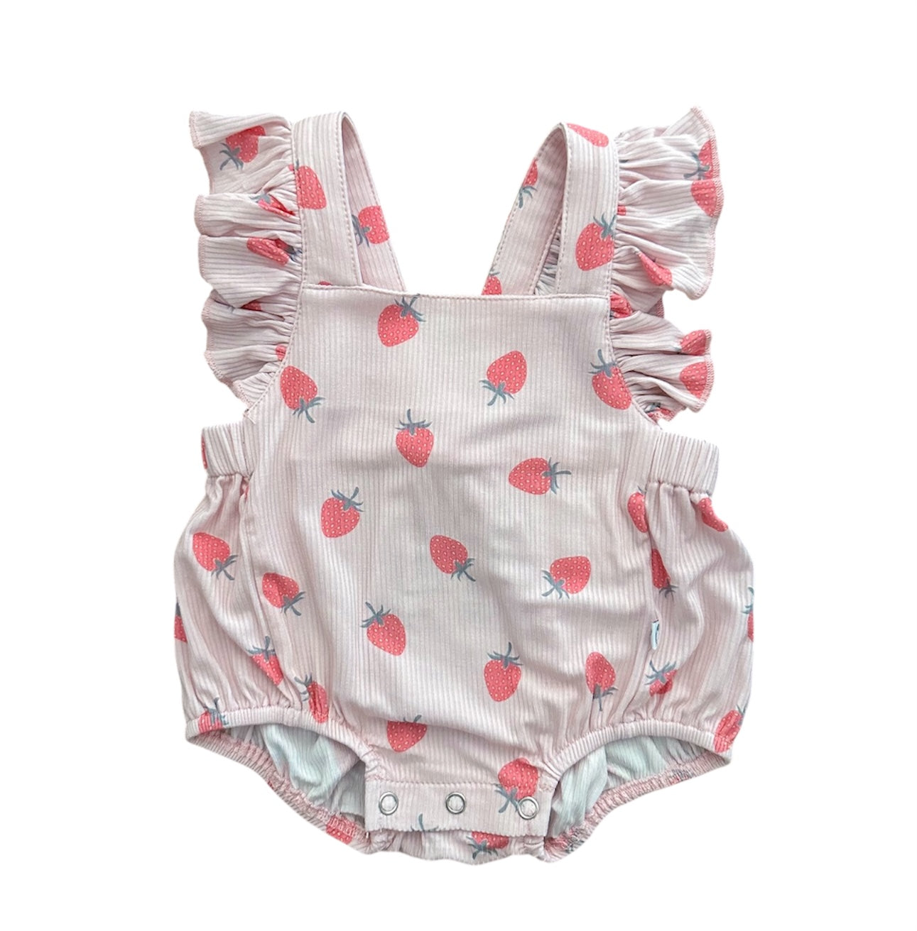 Strawberry  | Bamboo Daywear Ruffle Romper