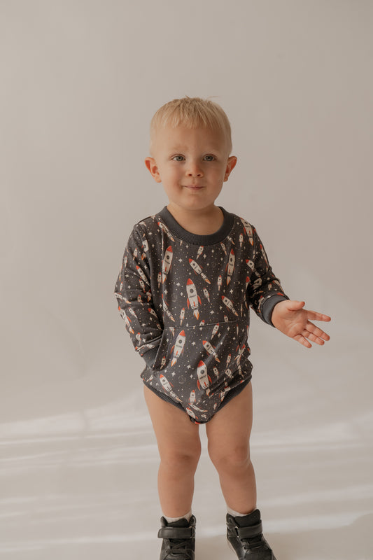 Rocket Ship | Sweatshirt Romper Daywear