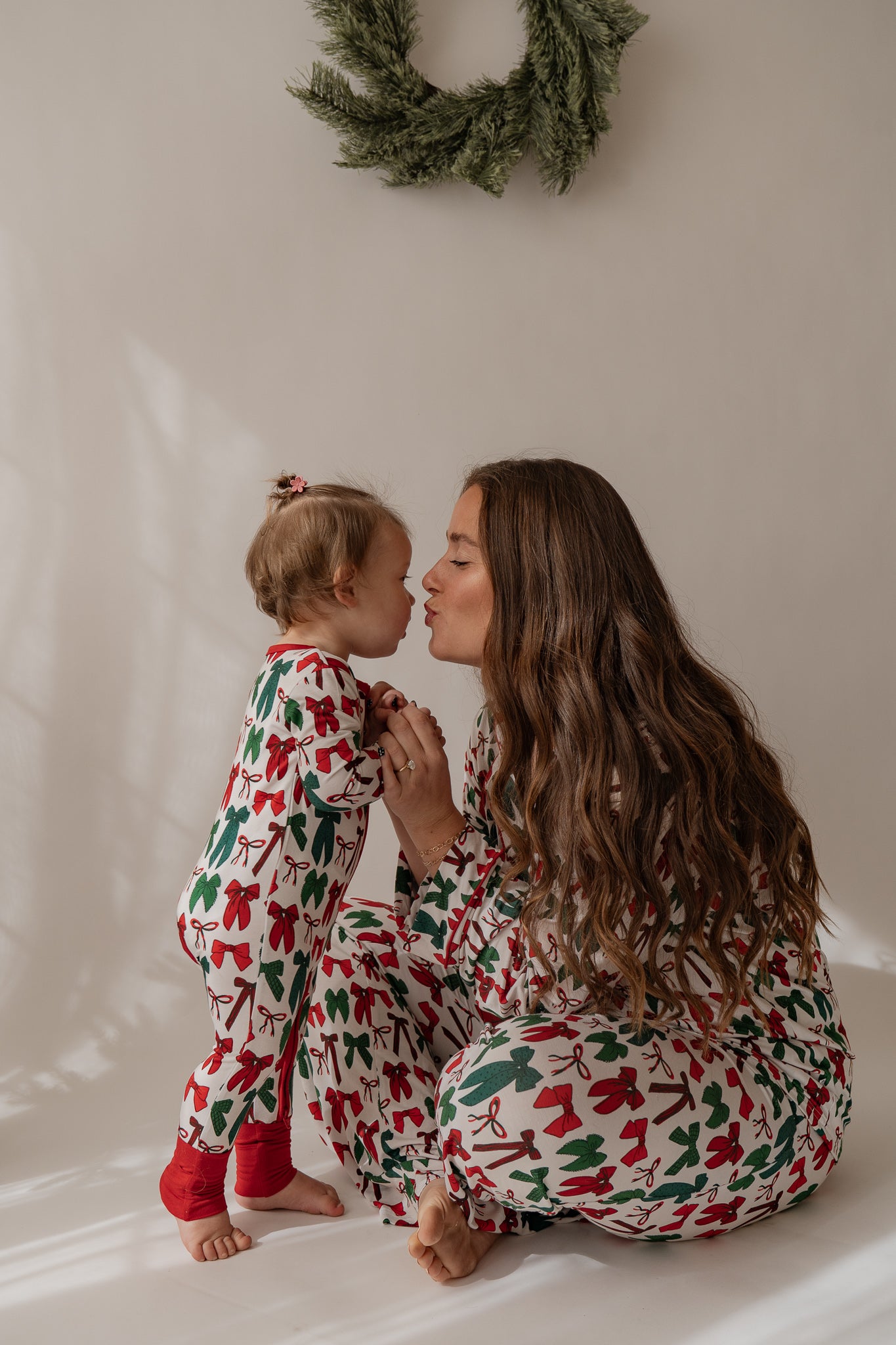 Christmas Bow's | Bamboo Zip Romper