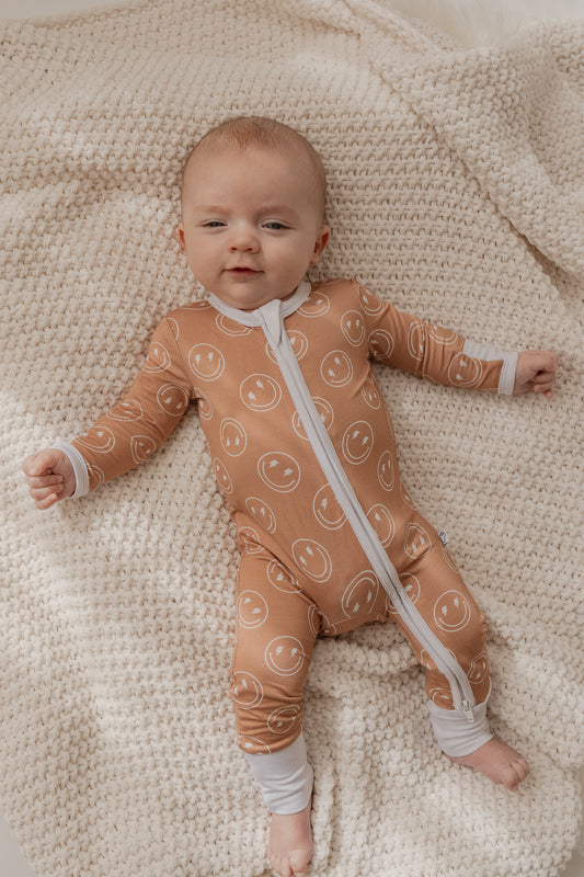 Rad Smiley | Bamboo Zip Romper