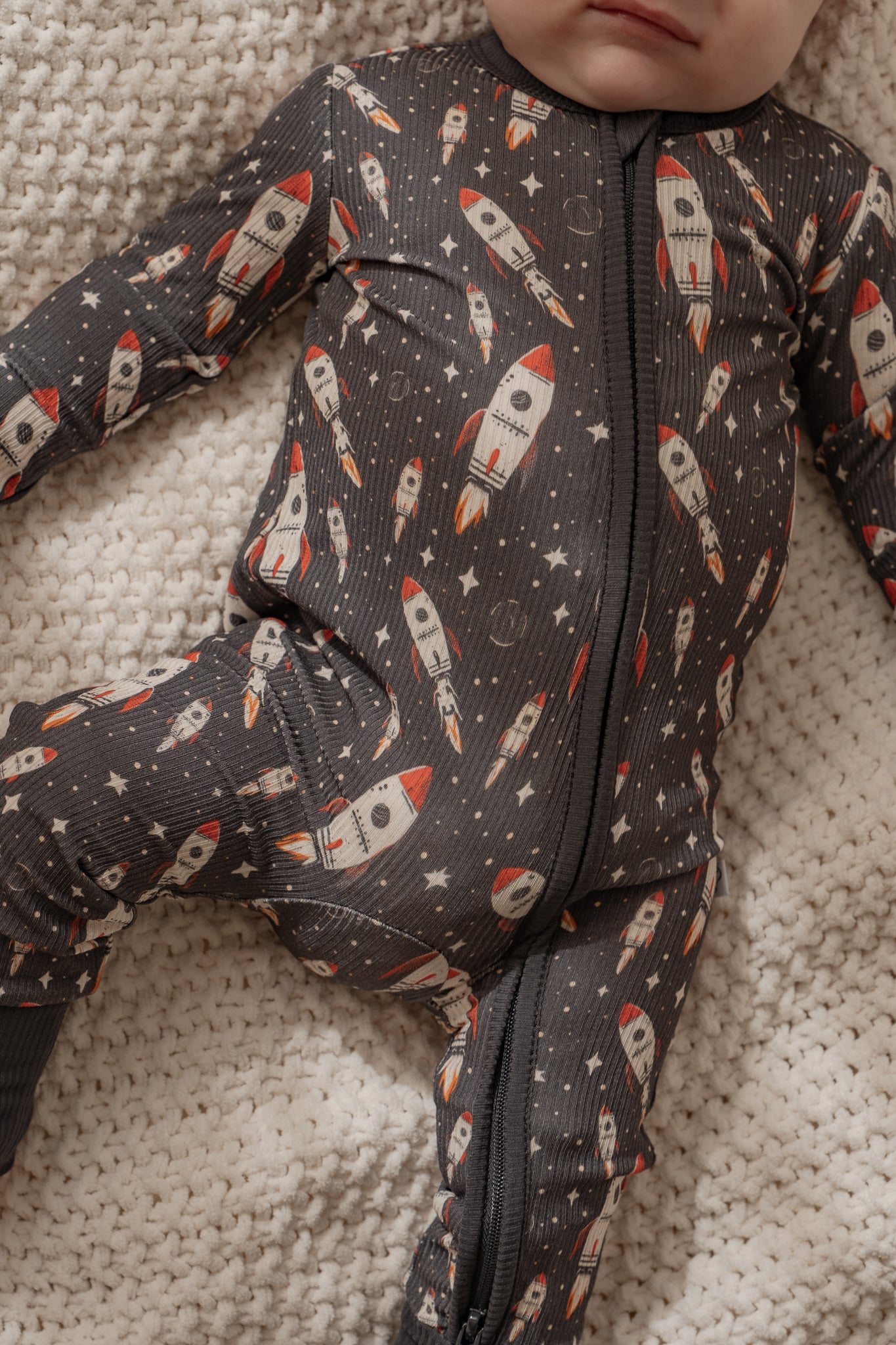 Rocket Ship | Bamboo Zip Romper