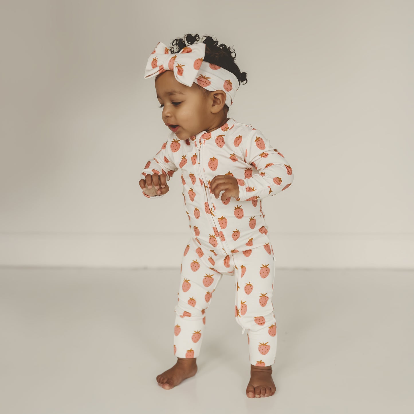 Strawberry | Bamboo Zip Romper