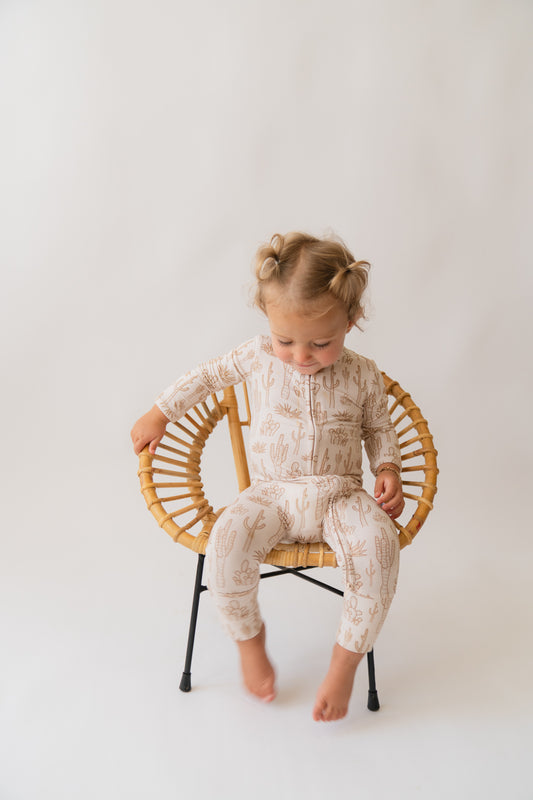 Cream Cactus | Bamboo Zip Romper